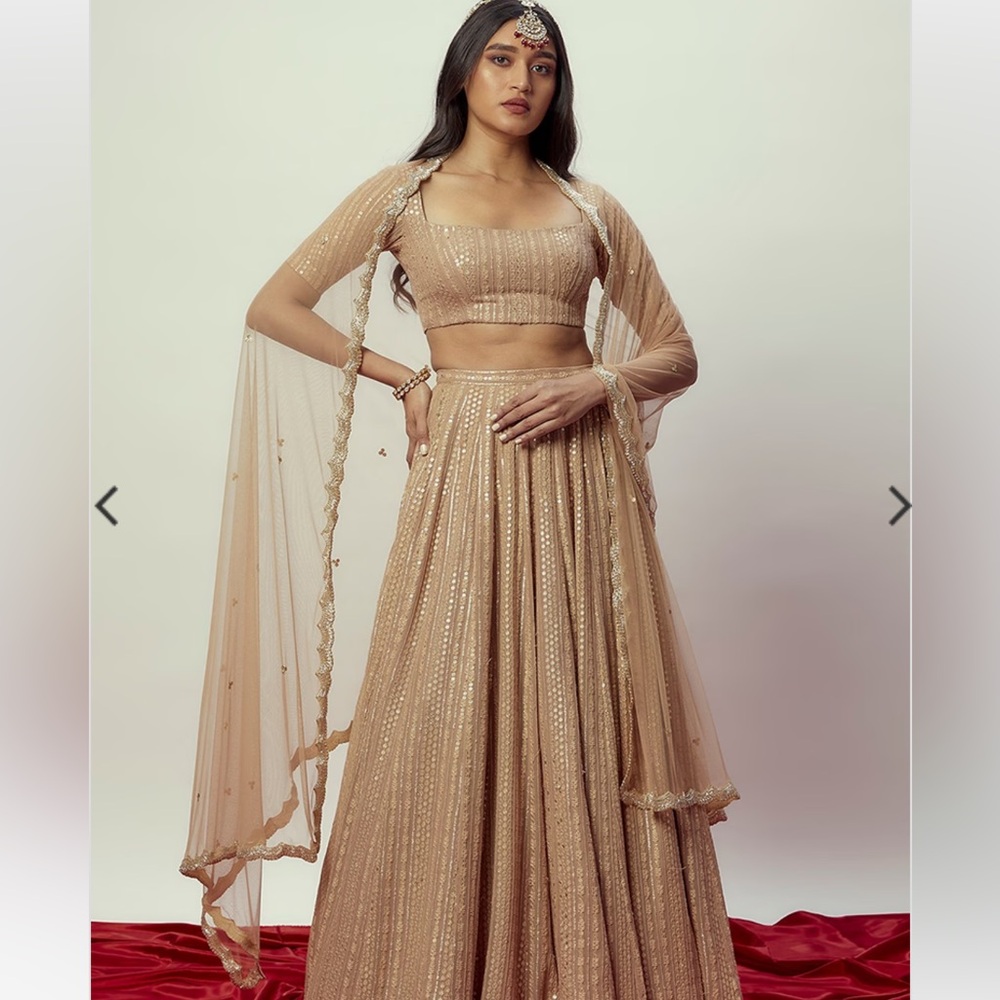 Elegant Gold Lehenga for Women